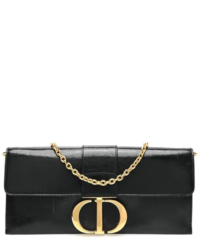 Dior Black Calfskin Leather 30 Montaigne Chain Pouch (authentic Pre-loved)