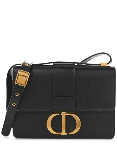 Dior Black Calfskin Leather Smooth 30 Montaigne Flap Bag (authentic Pre-loved)