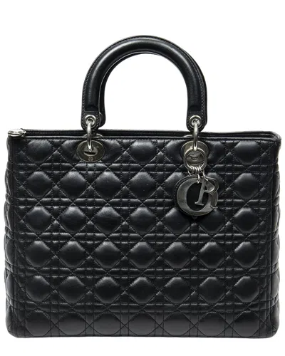 Dior Black Cannage Lambskin Large Lady  Zip (authentic Pre-loved)