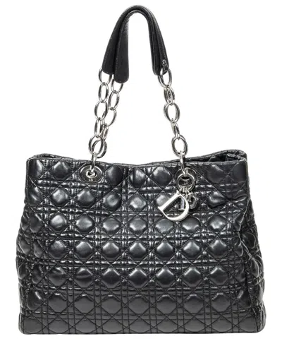 Dior Black Cannage Lambskin Leather Large Soft Lady  Tote (authentic Pre-  Loved)