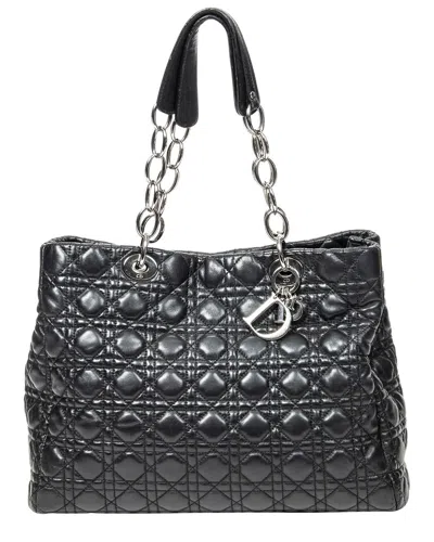 Pre-owned Dior Black Cannage Lambskin Leather Large Soft Lady  Tote (authentic Pre-loved)