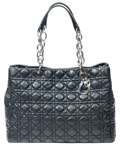 Pre-owned Dior Black Cannage Lambskin Leather Soft Shopping Tote (authentic Pre-loved)