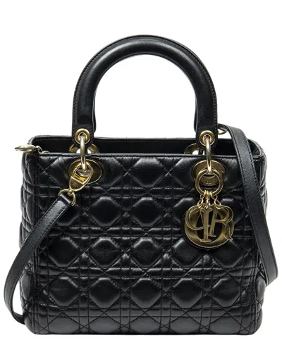 Dior Black Cannage Lambskin Medium Lady  Zip (authentic Pre-loved)