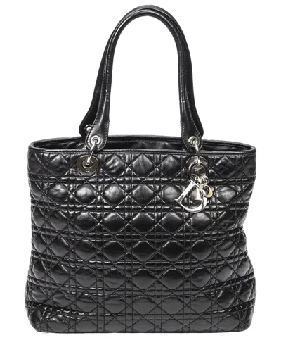 Dior Black Cannage Lambskin Medium Soft Shopping Tote (authentic Pre-loved)