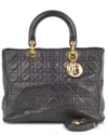 Dior Black Cannage Leather Lady  Ghw Large (authentic )