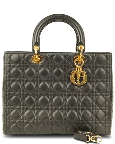 Dior Lady  Ghw Medium Leather Tote