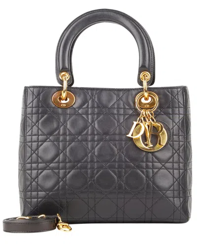 Dior Black Cannage Leather Lady  Ghw Medium (authentic )