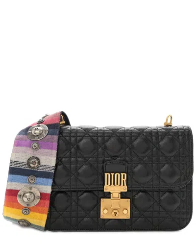 Dior Black Cannage Leather Large Addict Flap J'a Strap (authentic Pre-  Loved)