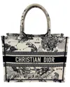 Dior Black Canvas Book Embroidered Medium Stars & Signs Tote (authentic Pre-loved)
