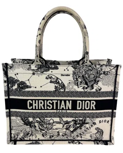 Dior Black Canvas Book Embroidered Medium Stars & Signs Tote (authentic Pre-loved)