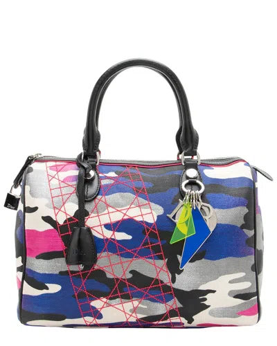 Pre-owned Dior Black Canvas Limited Edition Anselm Reyle Polochon Satchel (authentic  Pre-loved)