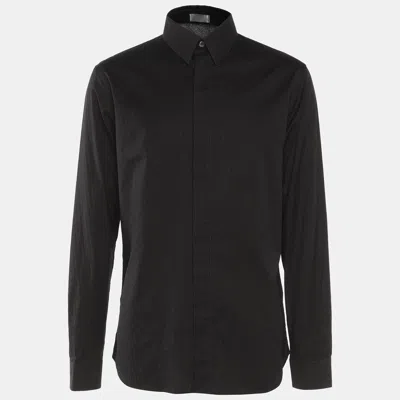 Pre-owned Dior Black Cotton Button Front Shirt L