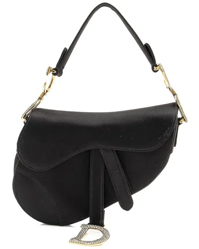 Dior Black Crystal, Satin Saddle Mini Bag (authentic Pre-loved)