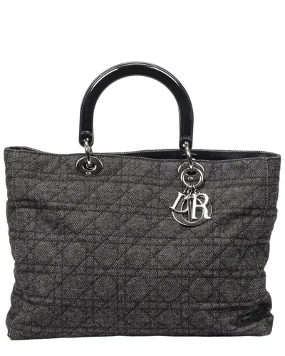 Dior Black Denim Cannage Large Soft Lady  (authentic Pre-loved)