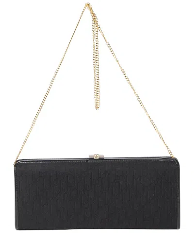Dior Black Issimo Canvas Frame Chain Clutch (authentic Pre-loved)