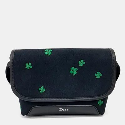 Pre-owned Dior Black Fabric Homme Jet Flap Strap Bag Mini