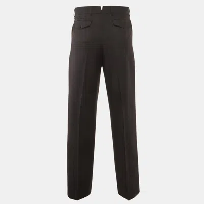 Pre-owned Dior Black Gabardine Formal Trousers L