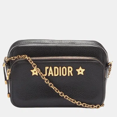 Pre-owned Dior Black J'a Camera Case Clutch With Chain
