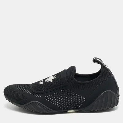 Pre-owned Dior Black Knit Fabric D-fence Low Top Sneakers Size 38.5