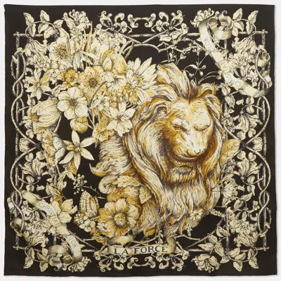 Pre-owned Dior Black La Force Silk Scarf