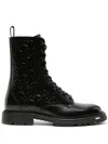 Dior Black Lace Up Boots In Black