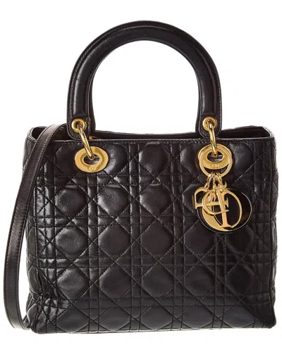 Dior Black Lambskin Leather Lady  (authentic Pre-loved)