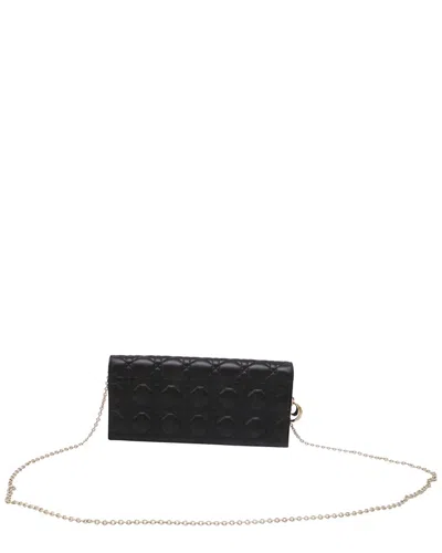 Pre-owned Dior Black Lambskin Leather Lady  Clutch (authentic Pre-loved)