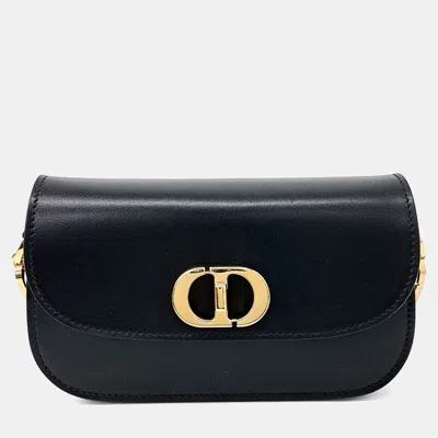 Pre-owned Dior Black Leather 30 Montaigne Avenue Small Bag
