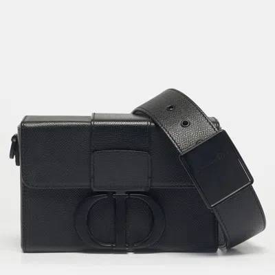 Pre-owned Dior Black Leather 30 Montaigne Box Bag