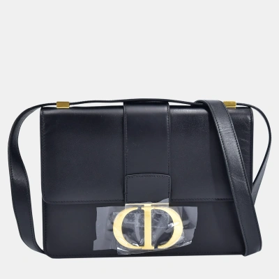 Pre-owned Dior Black Leather 30 Montaigne Shoulder Bag