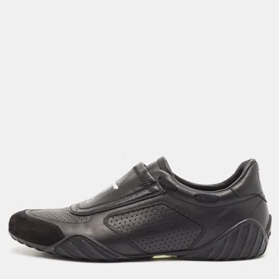 Pre-owned Dior Black Leather And Suede D-bee Low Top Sneakers Size 38.5