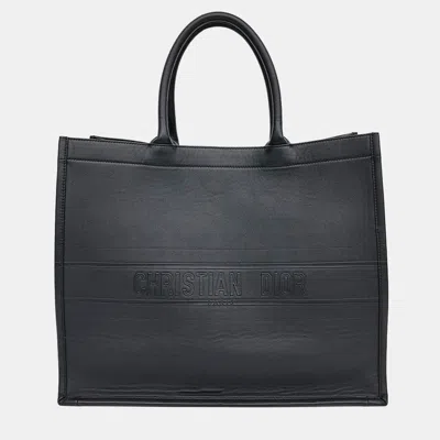 Pre-owned Dior Black Leather Book Tote Bag 42