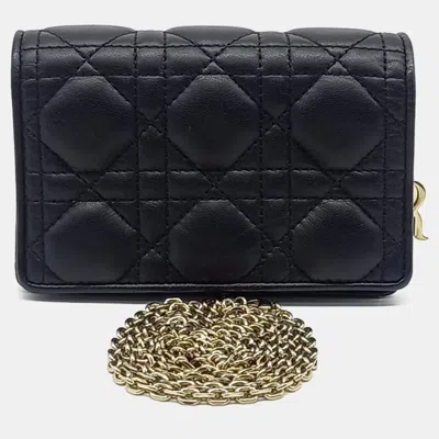 Pre-owned Dior Black Leather Cannage Belt Bag And Mini Crossbody Bag