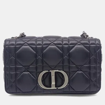 Pre-owned Dior Black Leather Caro Bag Medium