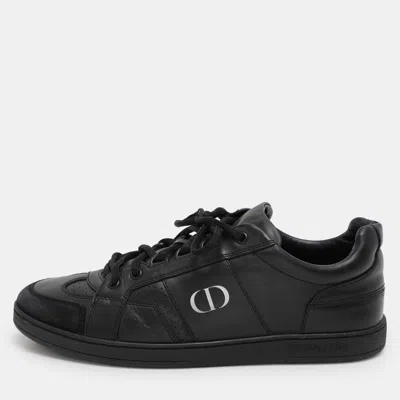 Pre-owned Dior Black Leather Cd Low Top Sneakers Size 39