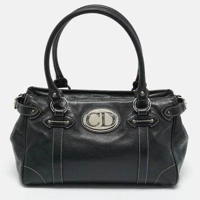 Pre-owned Dior Black Leather Cd Satchel