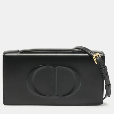 Pre-owned Dior Black Leather Cd Signature Clutch