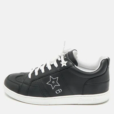 Pre-owned Dior Black Leather D-star Lace Up Sneakers Size 36.5