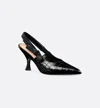 Dior Pointed Toe Slingback Pumps Crocodile Texture In Multi