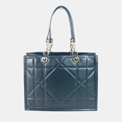 Pre-owned Dior Christian  Essential Small Tote Bag Essential Shoulder Quilted Leather Black