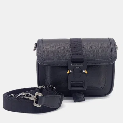 Pre-owned Dior Black Leather Hit The Road Mini Messenger Bag