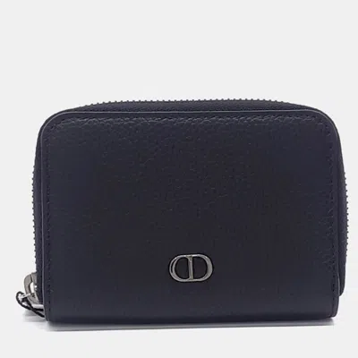 Pre-owned Dior Black Leather Homme Card Holder 2esbc316cdi