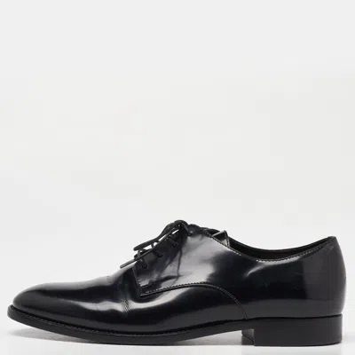 Pre-owned Dior Black Leather Lace Up Derby Size 37.5