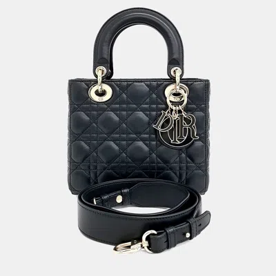 Pre-owned Dior Black Leather Lady Bag Small