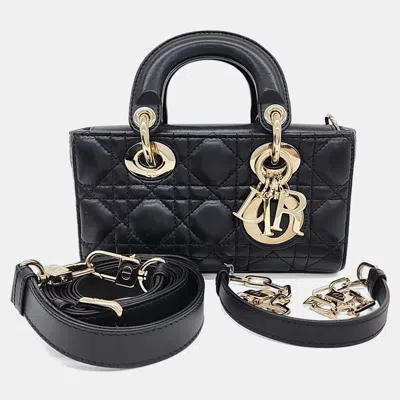Pre-owned Dior Black Leather Lady D-joy Mini