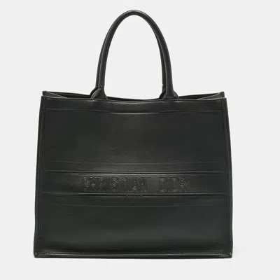 Pre-owned Dior Black Leather Large Book Tote
