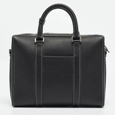 Pre-owned Dior Black Leather Lingot Briefcase Bag