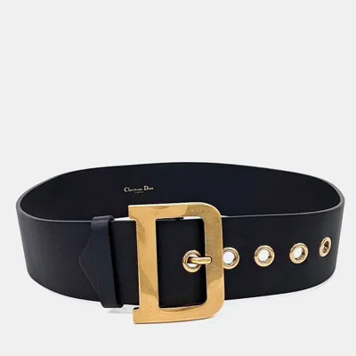 Pre-owned Dior Black Leather Quake Belt