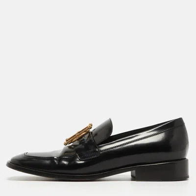 Pre-owned Dior Black Leather Slip On Loafers Size 39