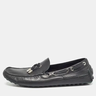 Pre-owned Dior Black Leather Slip On Loafers Size 41